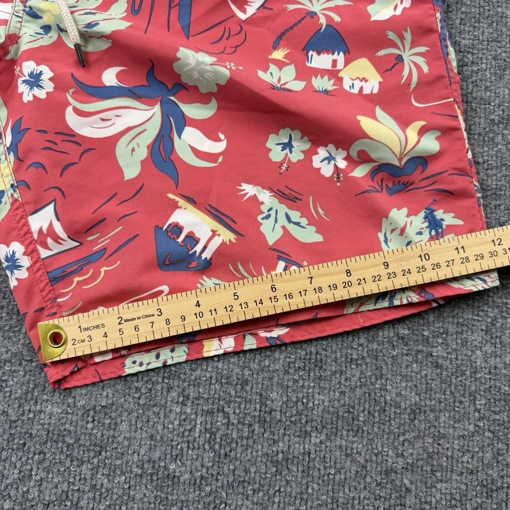 Polo‎ Ralph Lauren Swim Trunks Tropical Print Red XL